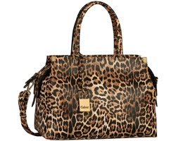 Gabor schoudertas Gela Zip Shopper Leo Brown veelkleurig