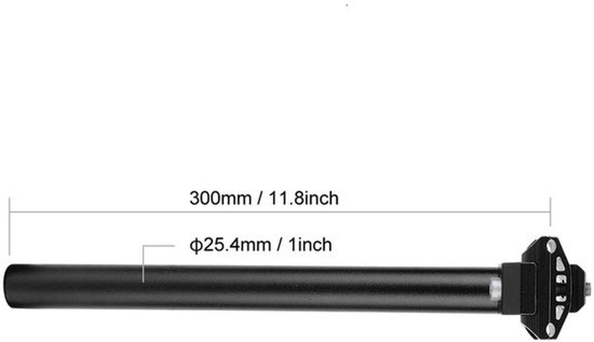 Zadelpen Schokbestendig - Aluminium Legering - Verstelbare Beugel - Lichtgewicht - Corrosiebestendig - Geschikt voor Mountainbike/Racefiets - Fietszadel