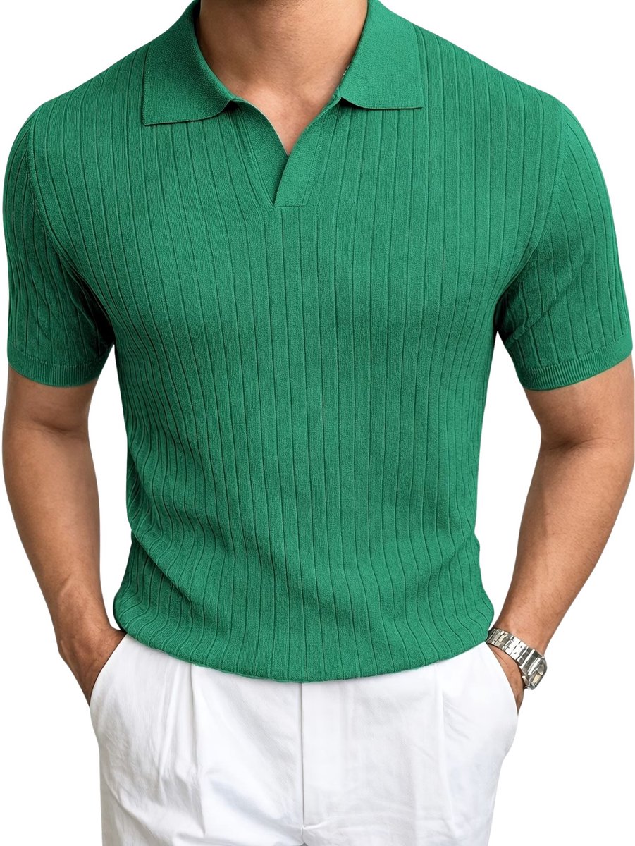 Currero T-Shirt Heren Shirt Zomerkleding T Shirt Mode Old Money Polo Mannen Kleding Volwassenen Kaki Groen