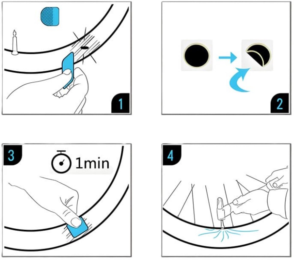 48 Stuks Bandenplakkers – Rond - Fietsband Reparatie Patches - Reparatie Plakkers - Buitenfiets Fietsbandgereedschap – Bandenreparatie Fiets - bandenreparatiegereedschap - LOUZIR thumbnail 2
