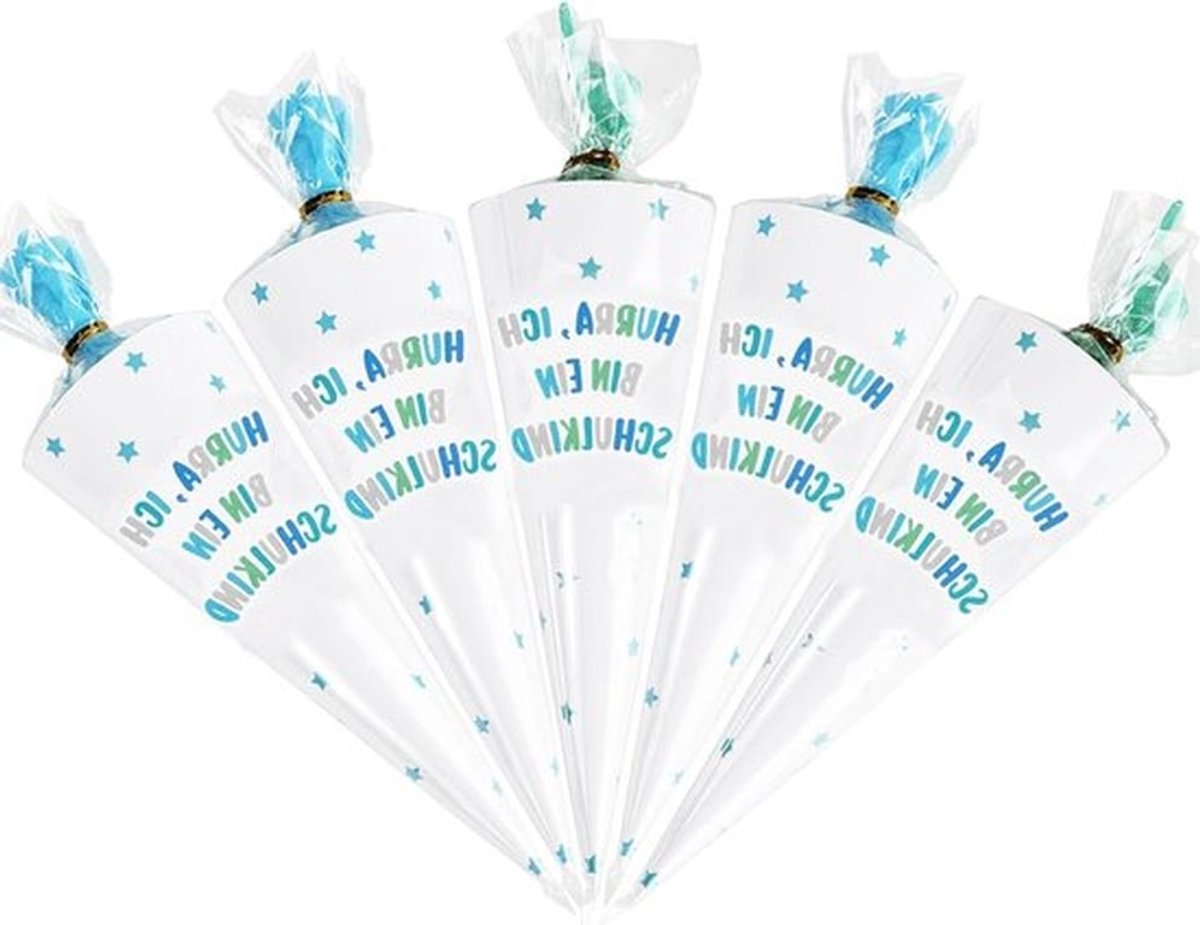 Gastgeschenken wenskaarten voor het begin van de school - Duitse school - blauw - start - schooljaar - geschenken - wenskaarten - geschikt voor schoolvieringen - klein formaat.