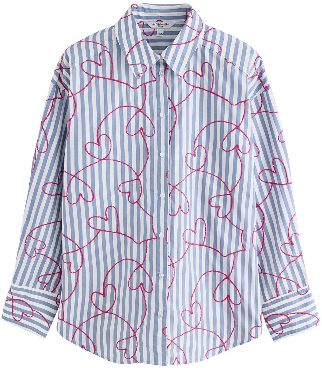 Next - Dames - Oversized popeline boyfriend-overhemd - Blauw