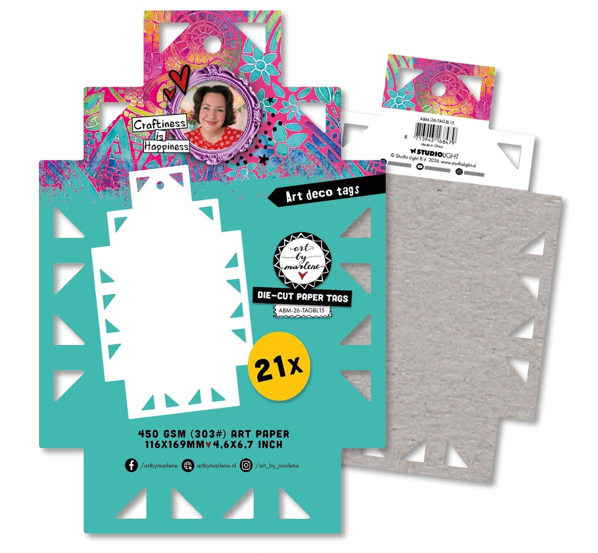 Die-cut paper tags Art deco - ABM collection nr. 15