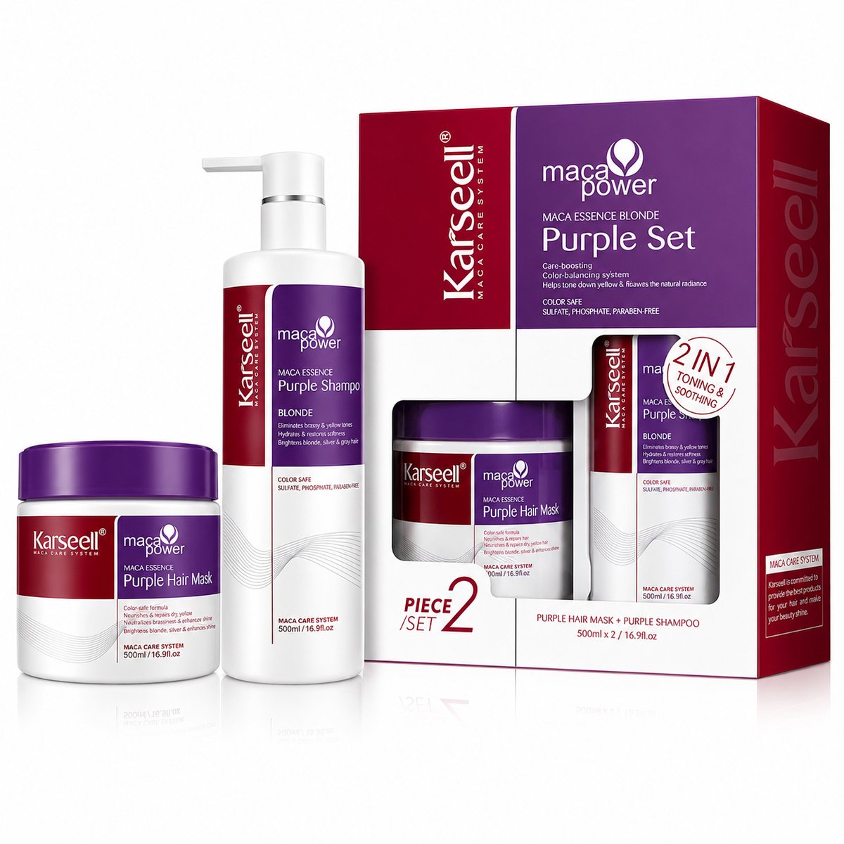 Karseell Purple Haarmasker + Purple Shampoo Set