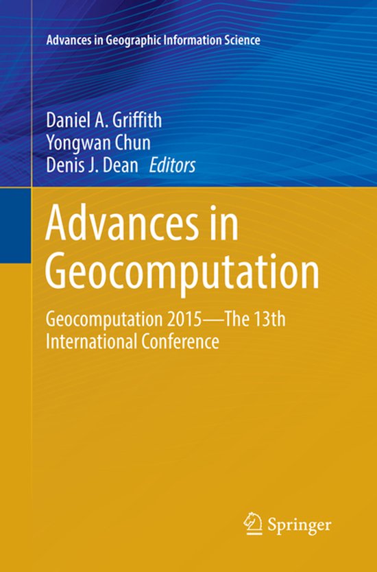 Boekomslag: "Advances in Geocomputation" door Griffith, Chun en Dean. Geocomputation 2015.