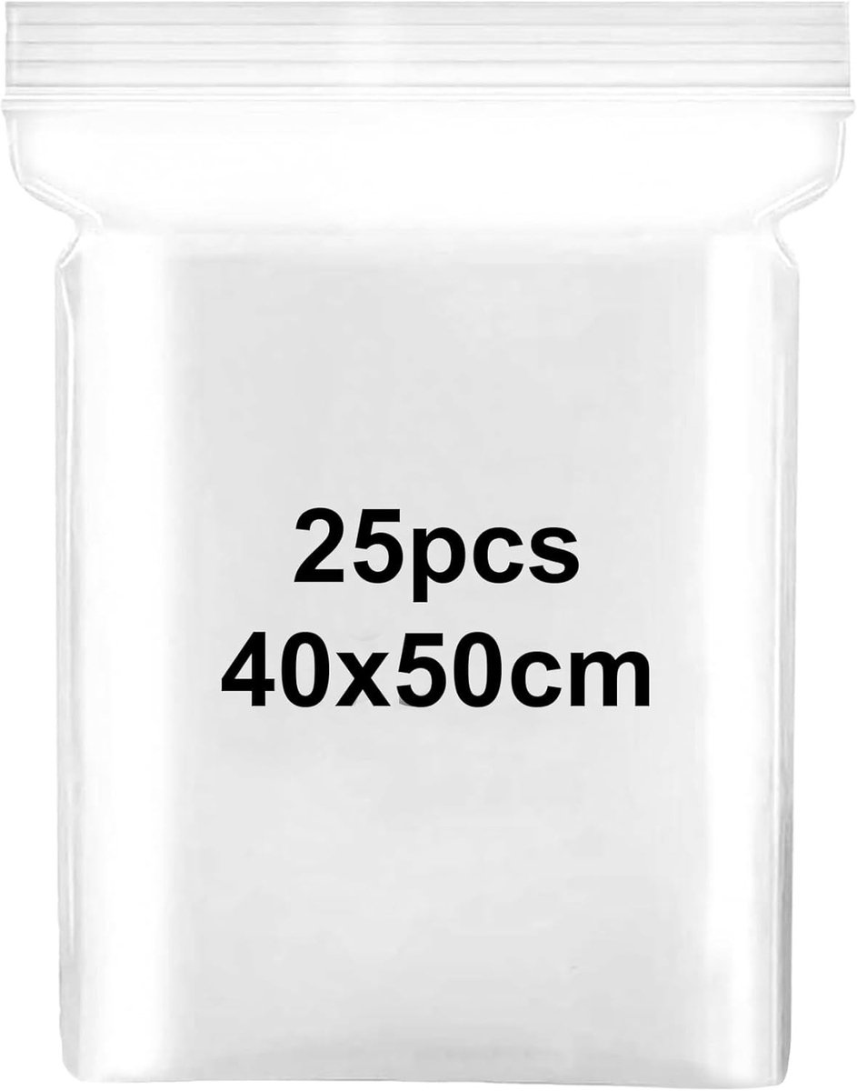 Hersluitbare Plastic Zakken - Transparant - 40 x 50 cm - Duurzaam en Herbruikbaar - Voor Opslag en Organisatie