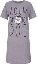 Temptation Dames Big Shirt - Korte Mouwen - Grijs Melange - Maat 3XL