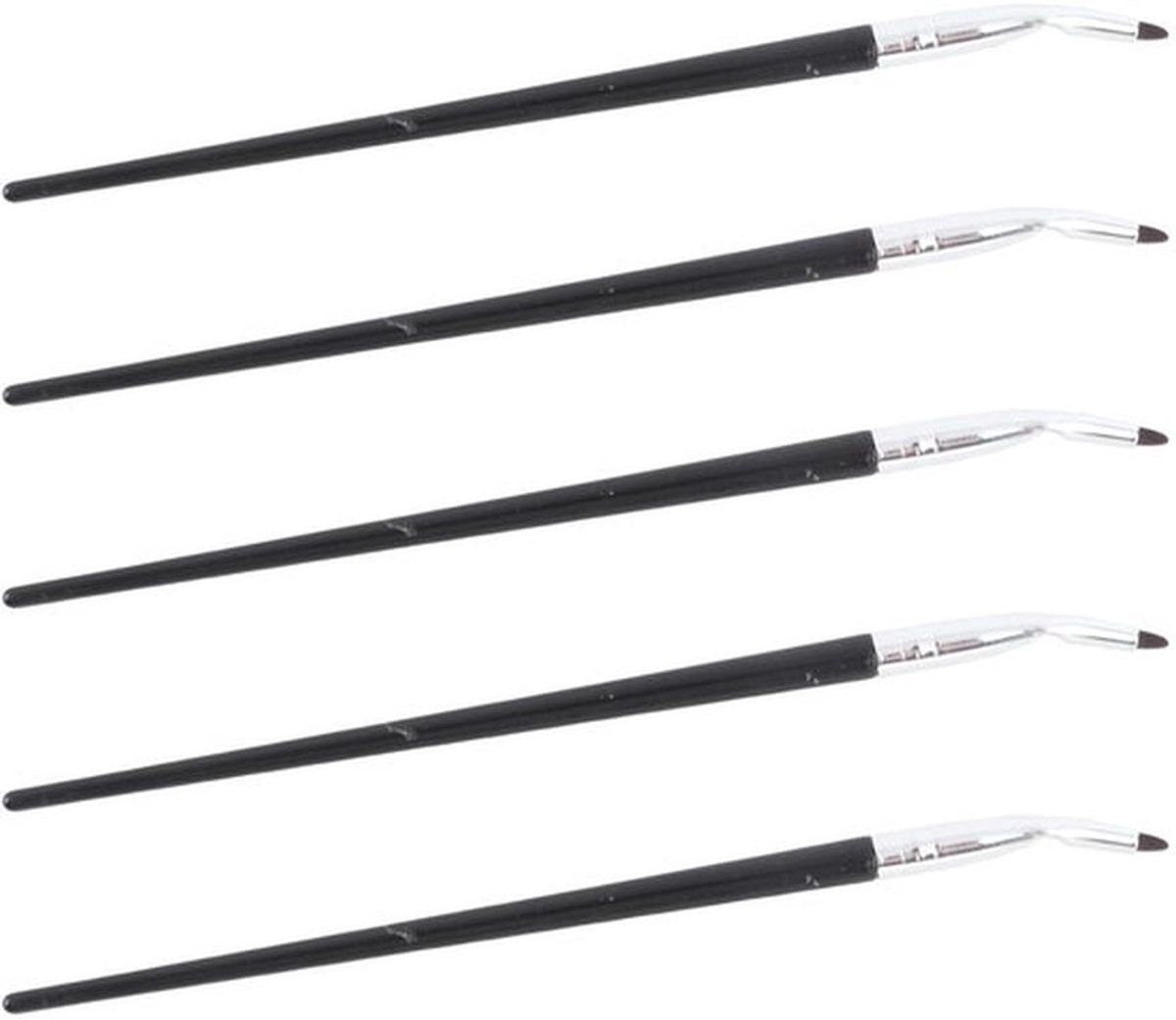 Eyelinerpenselenset - 5-delige Gebogen Borstel - Ultrafijne Make-upborstel - Multifunctionele Borstelset - Draagbaar Ontwerp - Eenvoudig Oogmake-up tekenen - Oogborstelset