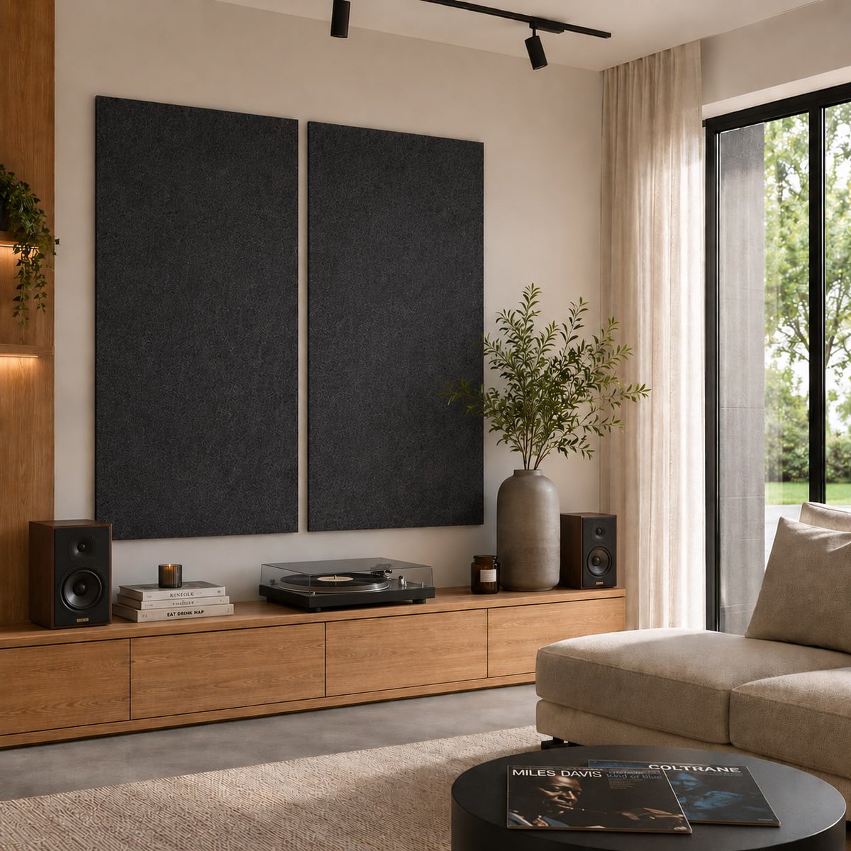 Vilt Wandpaneel - Grijs Gemêleerd - 60x100cm - Kamer26