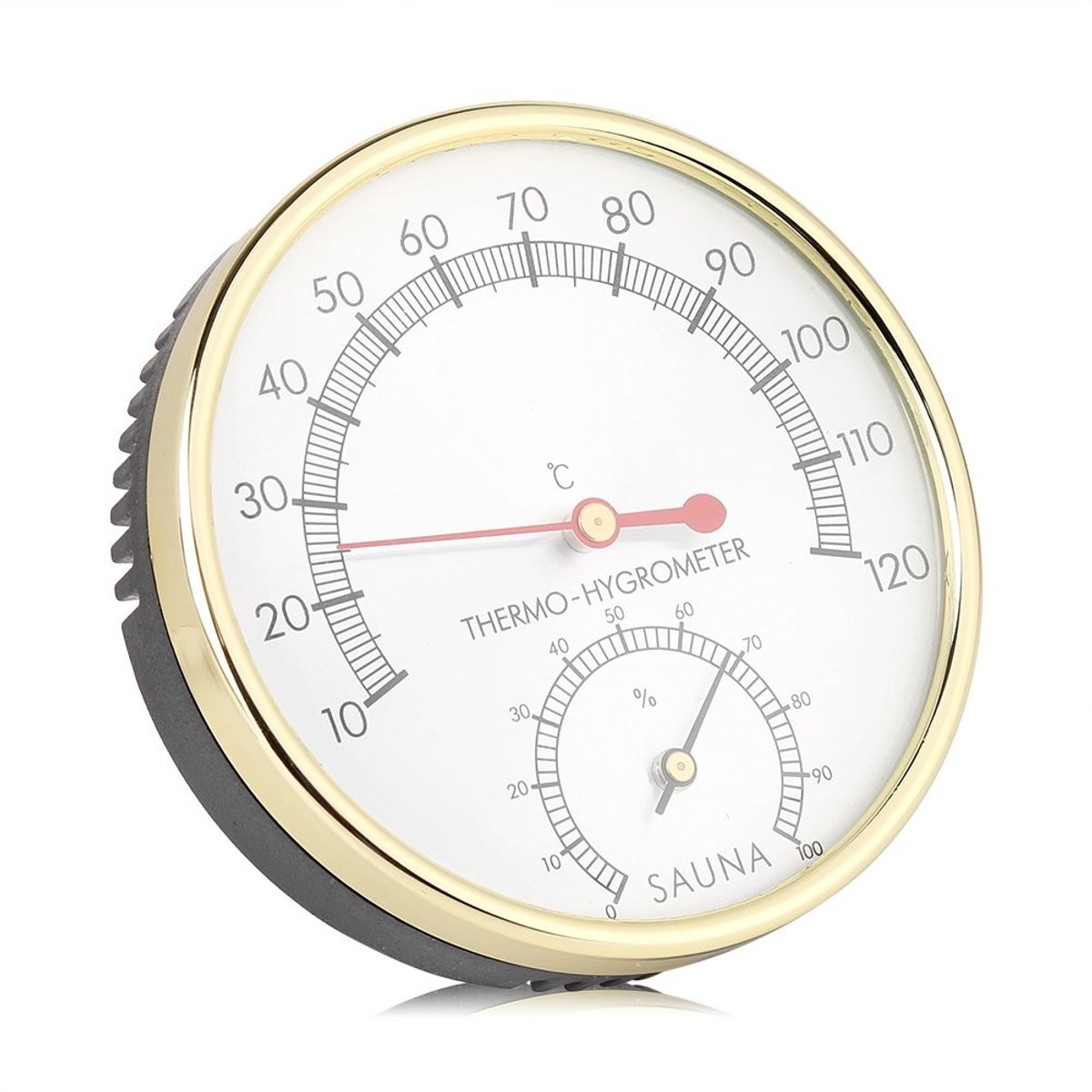 Metalen Dial Sauna Hygrometer en Thermometer voor Binnengebruik - Ideaal voor Sauna, Wellness en Temperatuurmeting