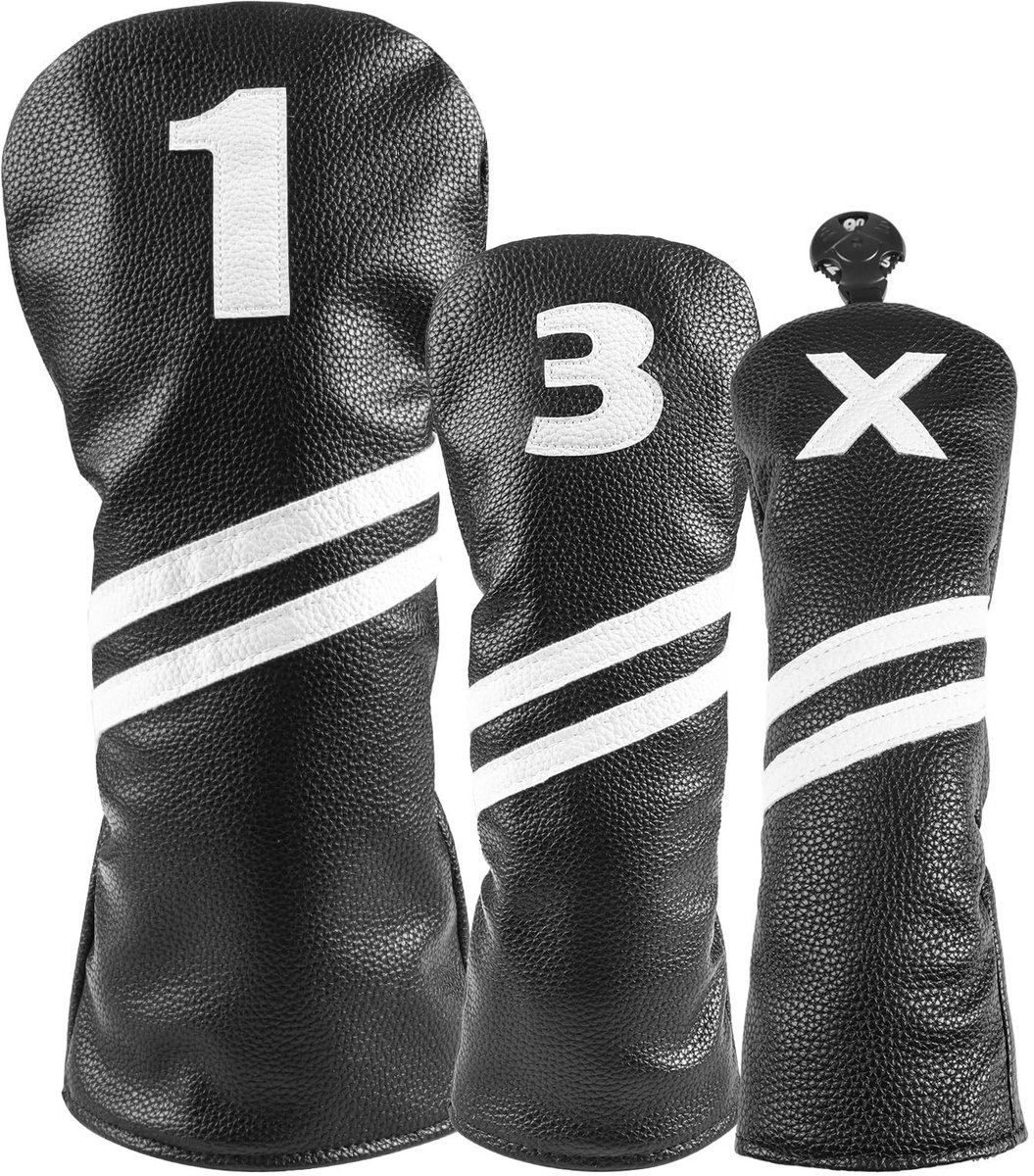Solidchoice - Golfclub Hoofdhoezen Hout 1, 3 of 4 Stuks Premium Kunstleer Met Elastische Band