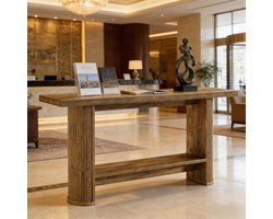 Wishdor Sidetable - Smal console tafel - Modern design - Hal - Bewerkt hout - Bruin - 140 x 30 x 80 cm