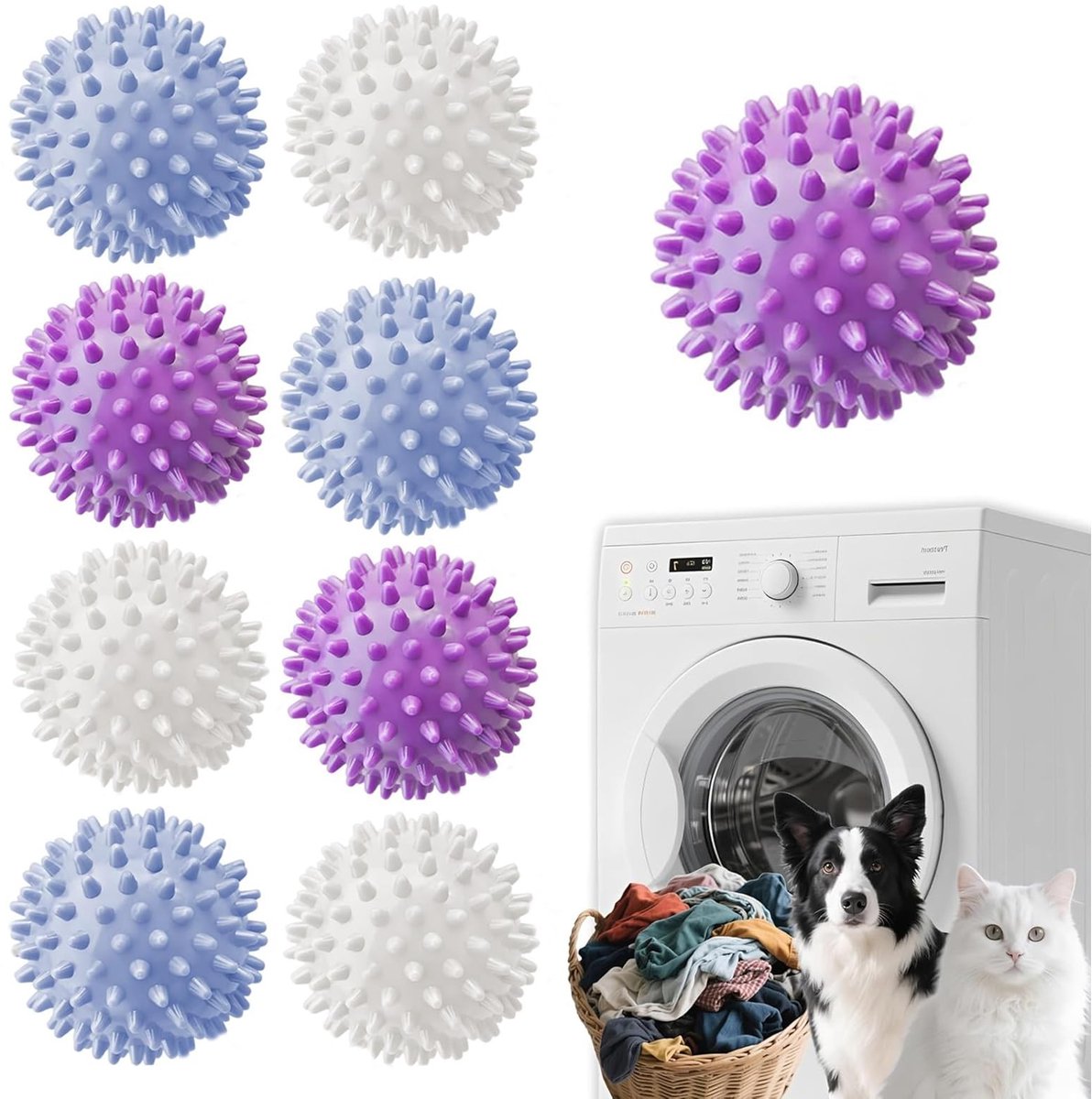 Solidchoice - Set van 9 Herbruikbare Wasmachineballen voor Droger