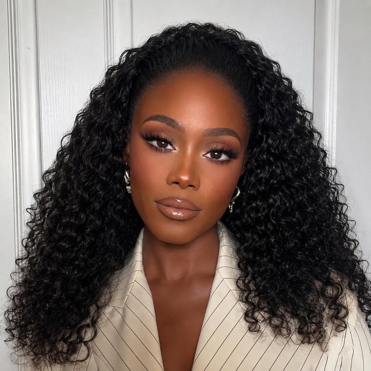 Solidchoice - Half Wig 100% Onbehandeld Haar Deep Wave 14 Inch