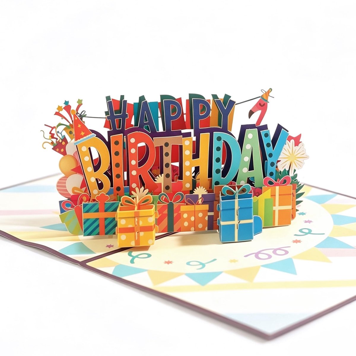 Solidchoice - 3D Pop-up Kaart Flamingo Feest met Envelop