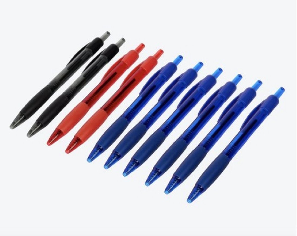 office essentials balpen 10st rubbergrip
