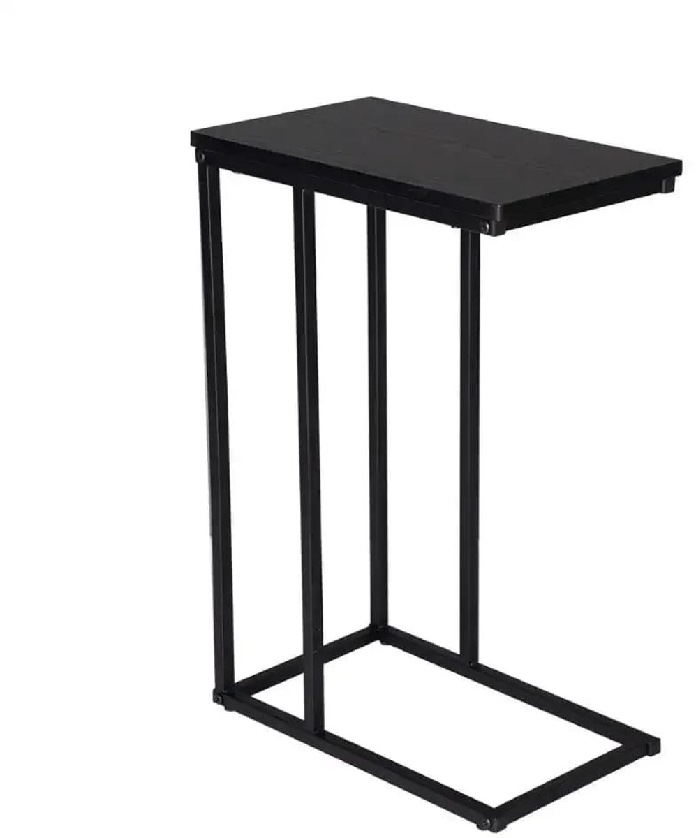 Bijzettafel Zwart - Multifunctioneel Design - Laptop- en Koffietafel - 45x25 cm - Zwart