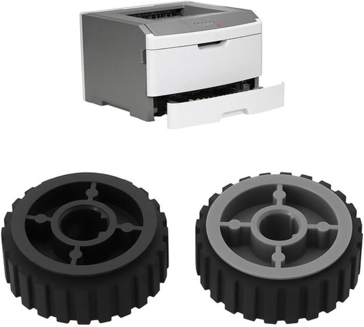Printerpapierinvoerrol 6X - Compatibel met Lexmark E260/E360/E460/E462/X264/X363/364 - Rubber/Kunststof - Eenvoudig te installeren - Hoge levensduur - Nauwkeurige papierinvoer - Invoerrubber
