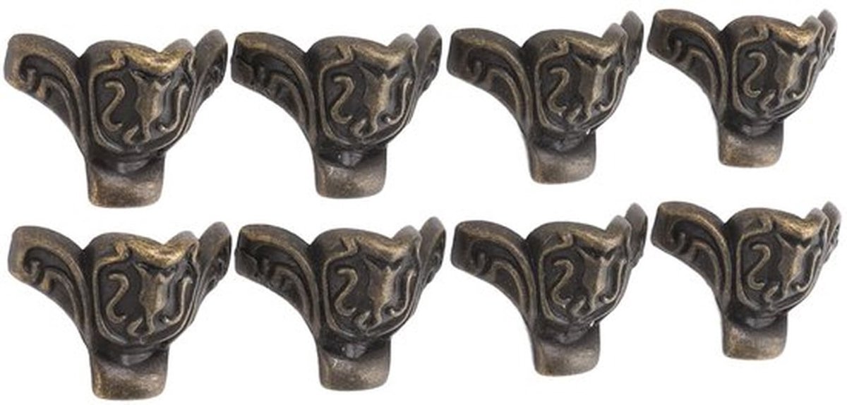 Hoekbeschermer Decoratief - Zinklegering - 8 Stuks - Voor Dozen/Kasten - Lichtgewicht - Duurzaam Materiaal - Meubelbescherming