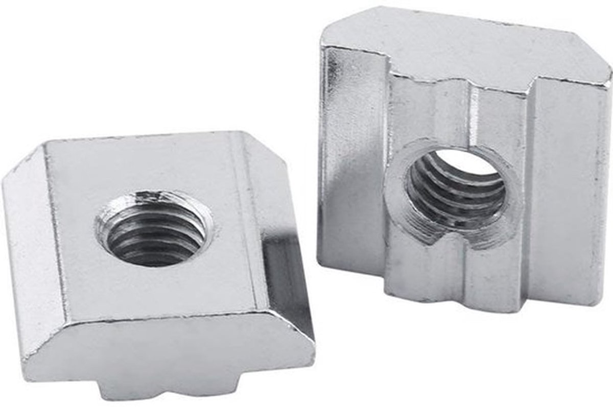 T-moeren 50 Stuks - Koolstofstaal - Hamerkop - EU20/M30 - Schroefdraad - Accessoires voor Aluminium Profielen - Schuifmoeren
