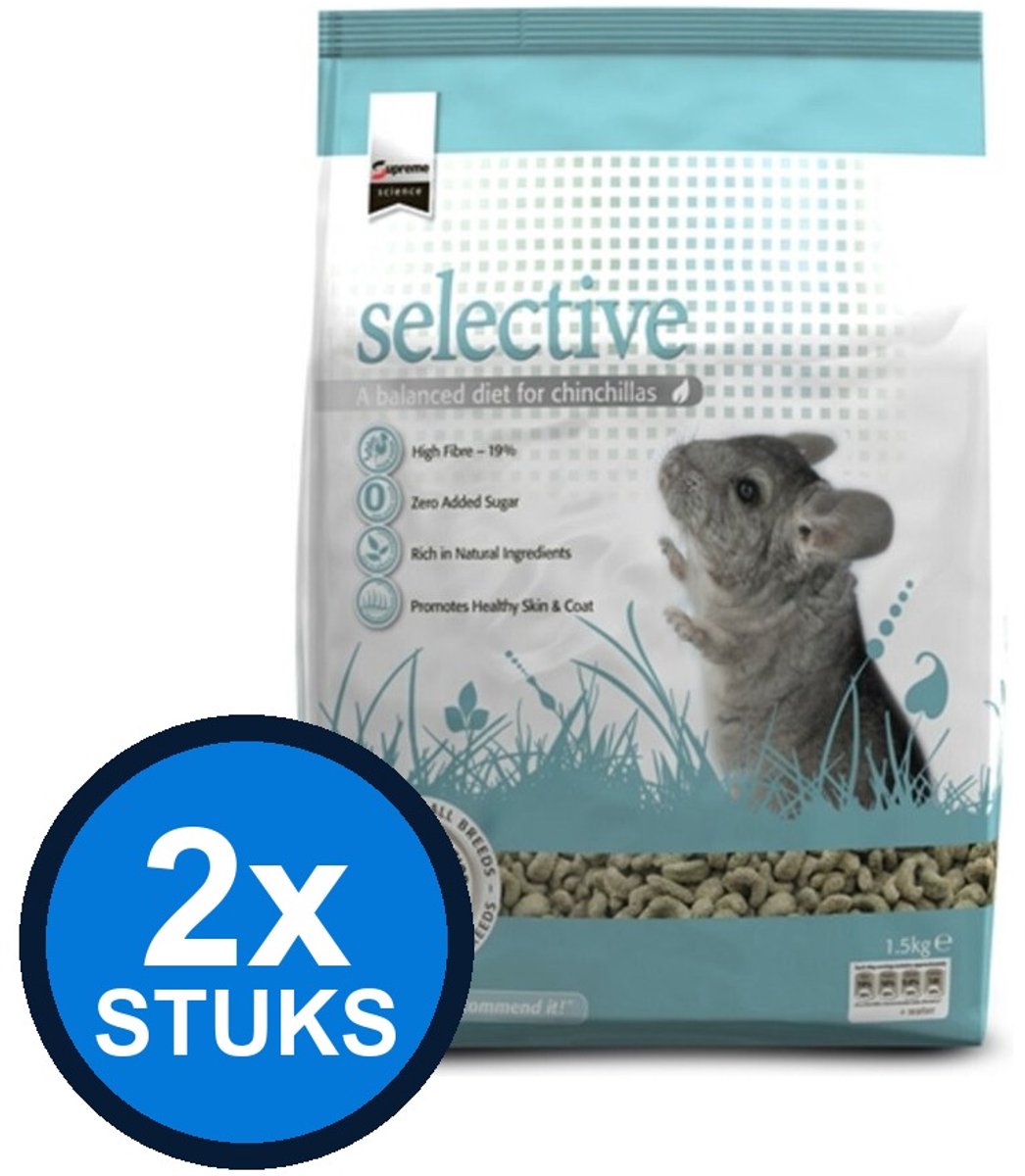 2x Supreme Selective Chinchilla - Chinchillavoer - 1,5kg