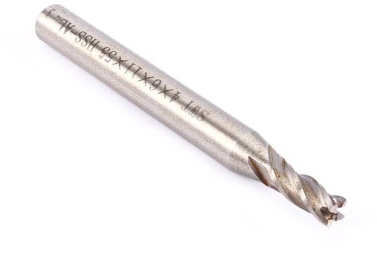 Schachtfrees HSS 4 mm - CNC Cilinderschacht - Snijdiameter 4 mm - Totale Lengte 55 mm - Slijtvast - Geschikt voor Aluminium/Gietijzer - Frees