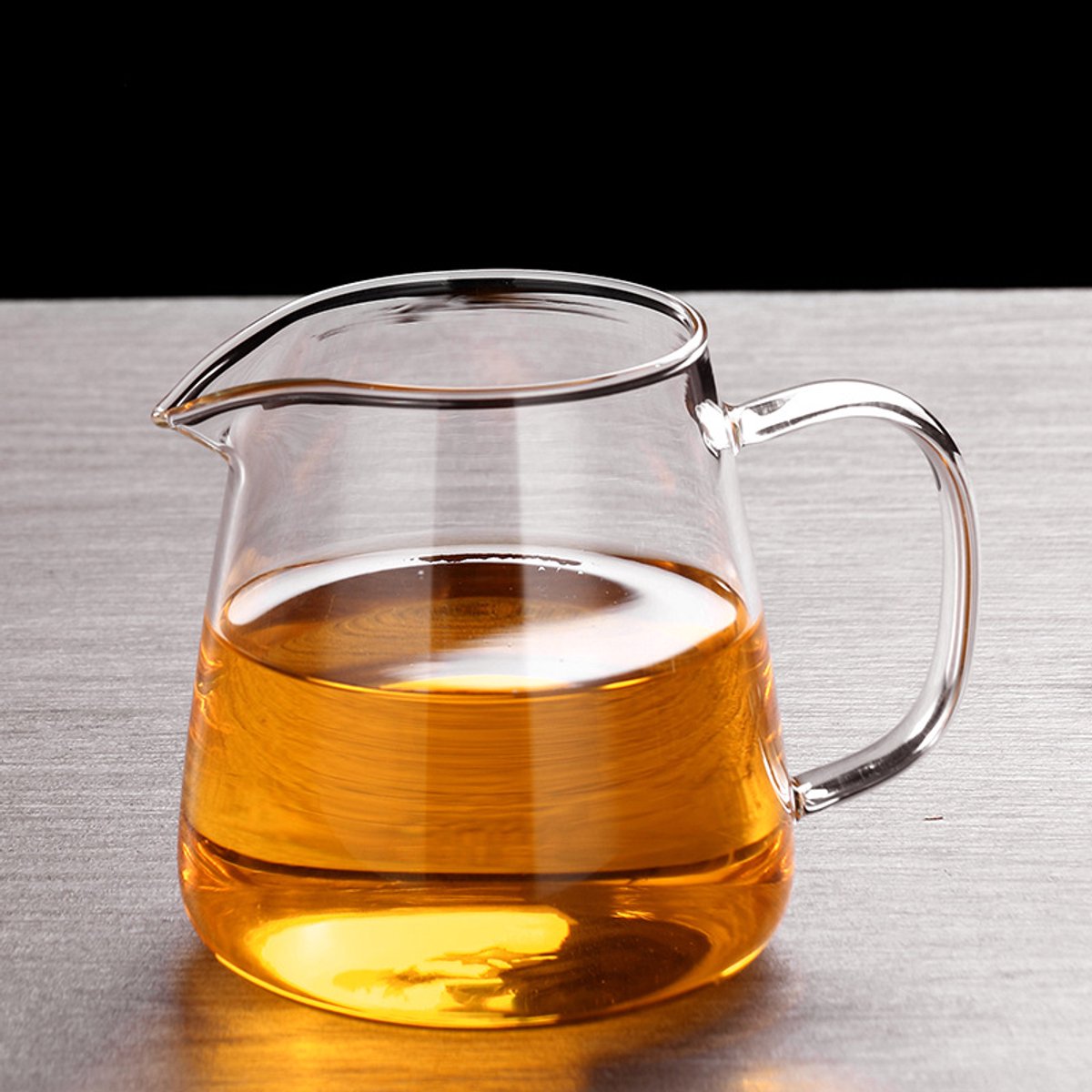 Verstevigde glazen melkkanjer 260 ml met handvat, transparante schenkpot voor melk, room, thee en koffie,9.5×9×9.5cm