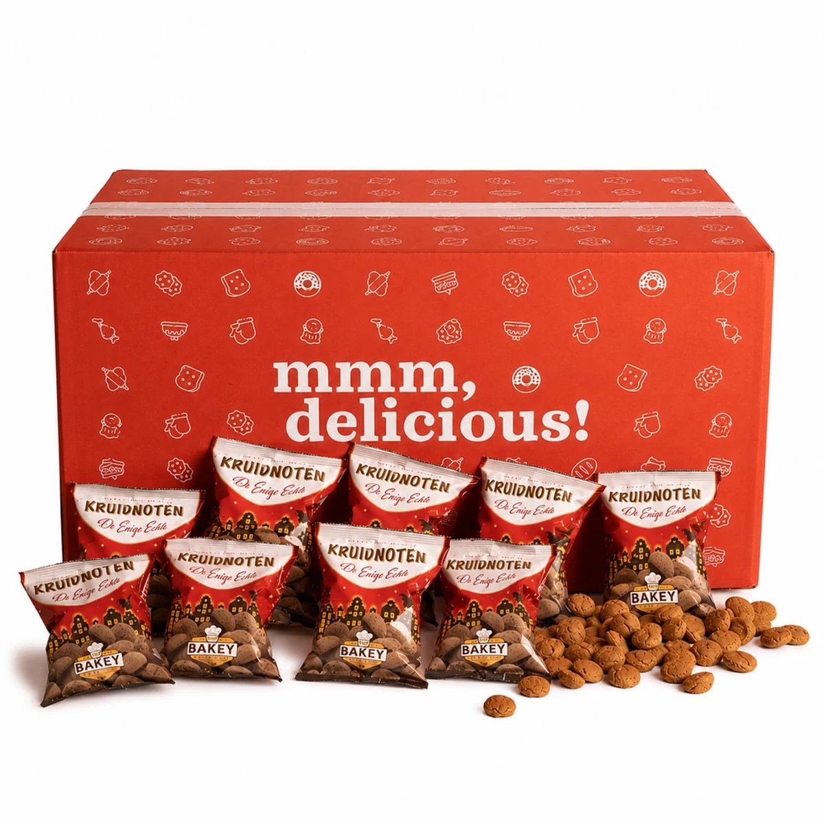 Bakey XXL uitdeeldoos kruidnoten 200 x 50 gram (p.st. € 0,36) - deBakkerij.com