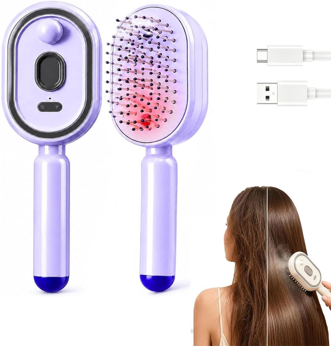 Solidchoice - 2-in-1 Stoomhaarborstel voor Lang en Kort Haar