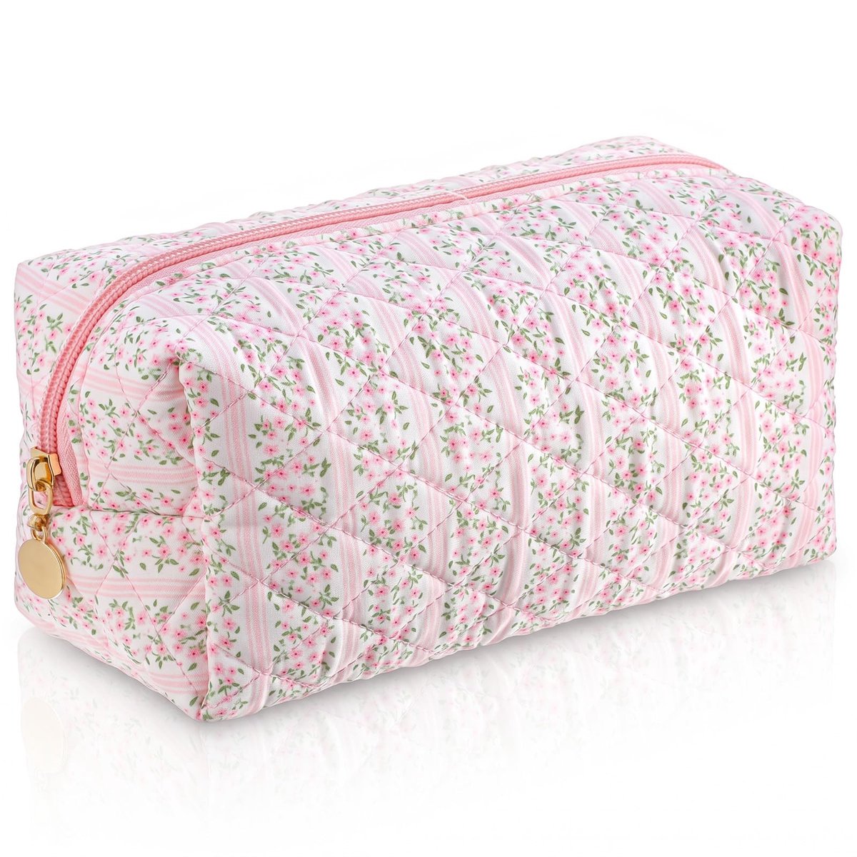 Solidchoice - Roze Bloemen Makeup Tas voor Vrouwen