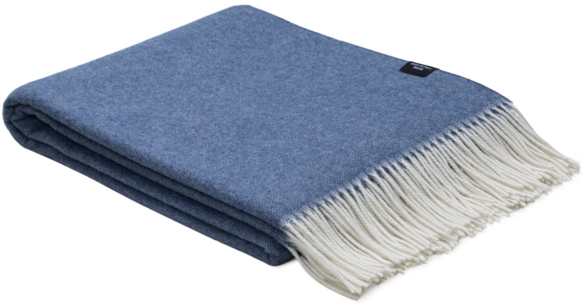 WOOOL Plaid - CASHMERE Classic (Donkerblauw) - 140x200cm - Kasjmier Wol