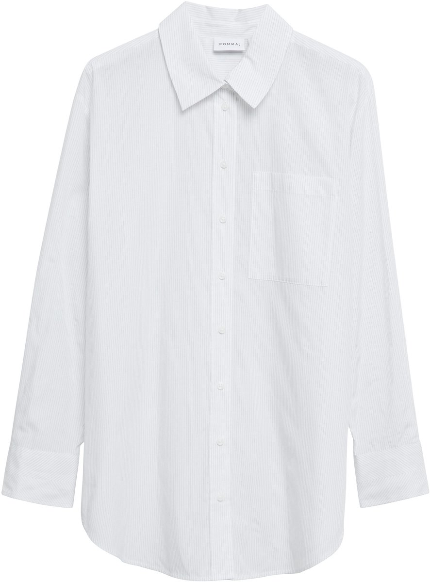comma - female - Popeline overhemdblouse met relaxte pasvorm