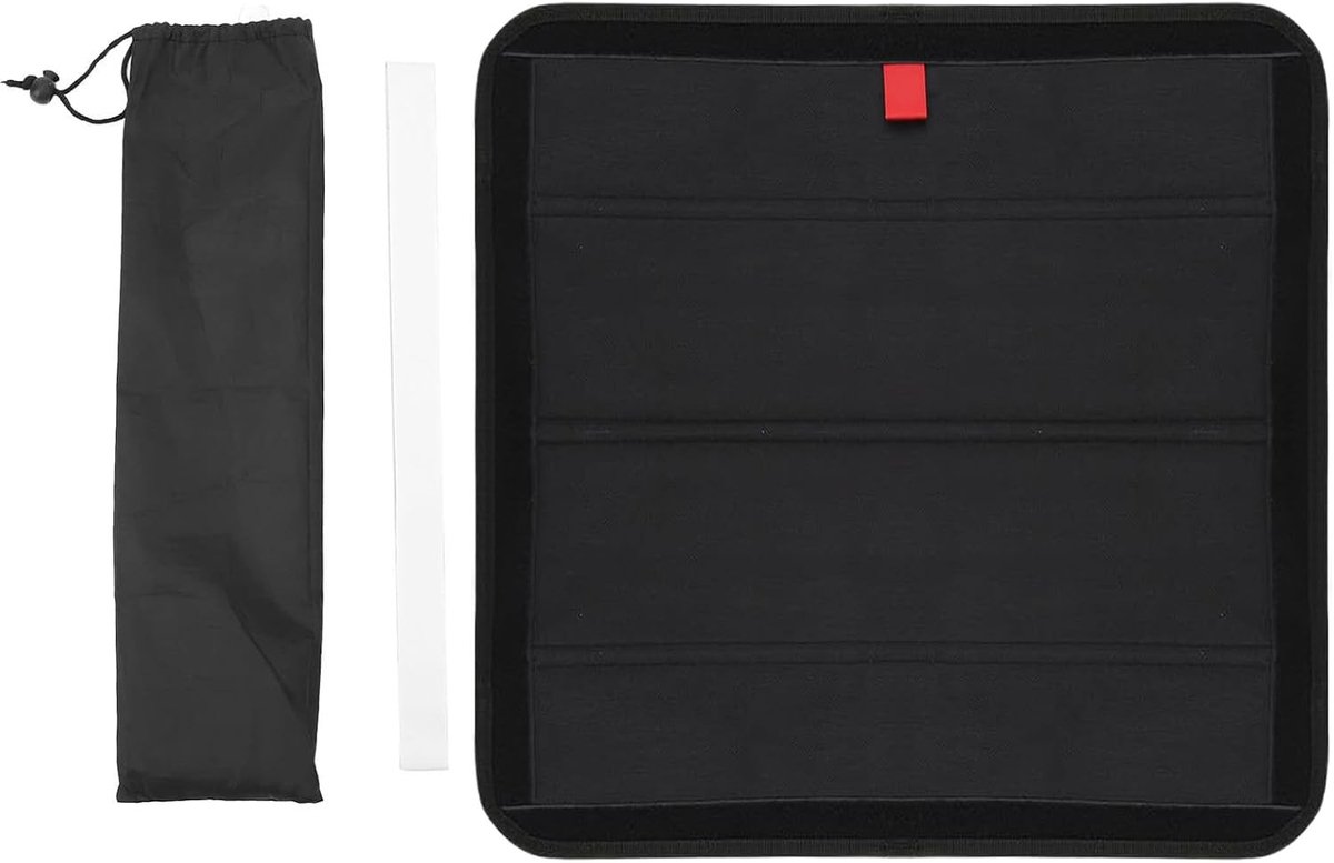 Magnetisch Raam Schaduw voor Camper, 41x41cm, Vouwbare Zwarte Zonnebescherming, UV-Bescherming en Ventilatie voor Caravan en Camper Trailer