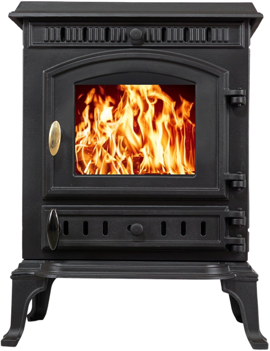 ATENA Gietijzeren Houtkachel 9 kW Ø130 Zwart – Ecodesign A+