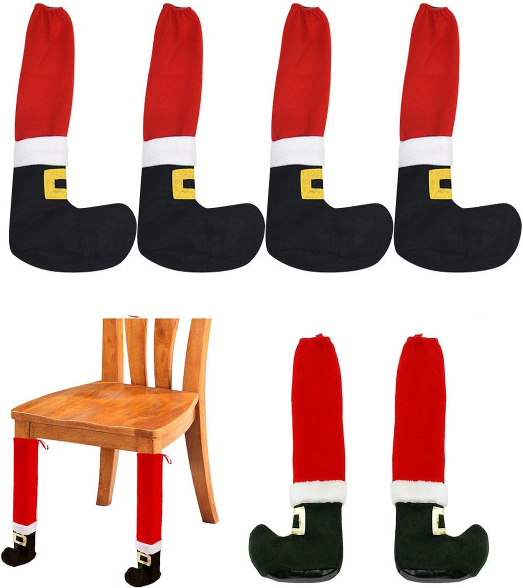 Ryoudavell - Kerst meubelkousen - stoelpoten beschermers - elf decoratie - feestaccessoires - Tafelpootsokken