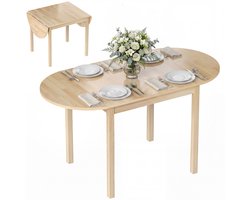 HOMCOM-Opklapbare eettafel - Grenen - 140x70x75cm - Natuurlijk hout