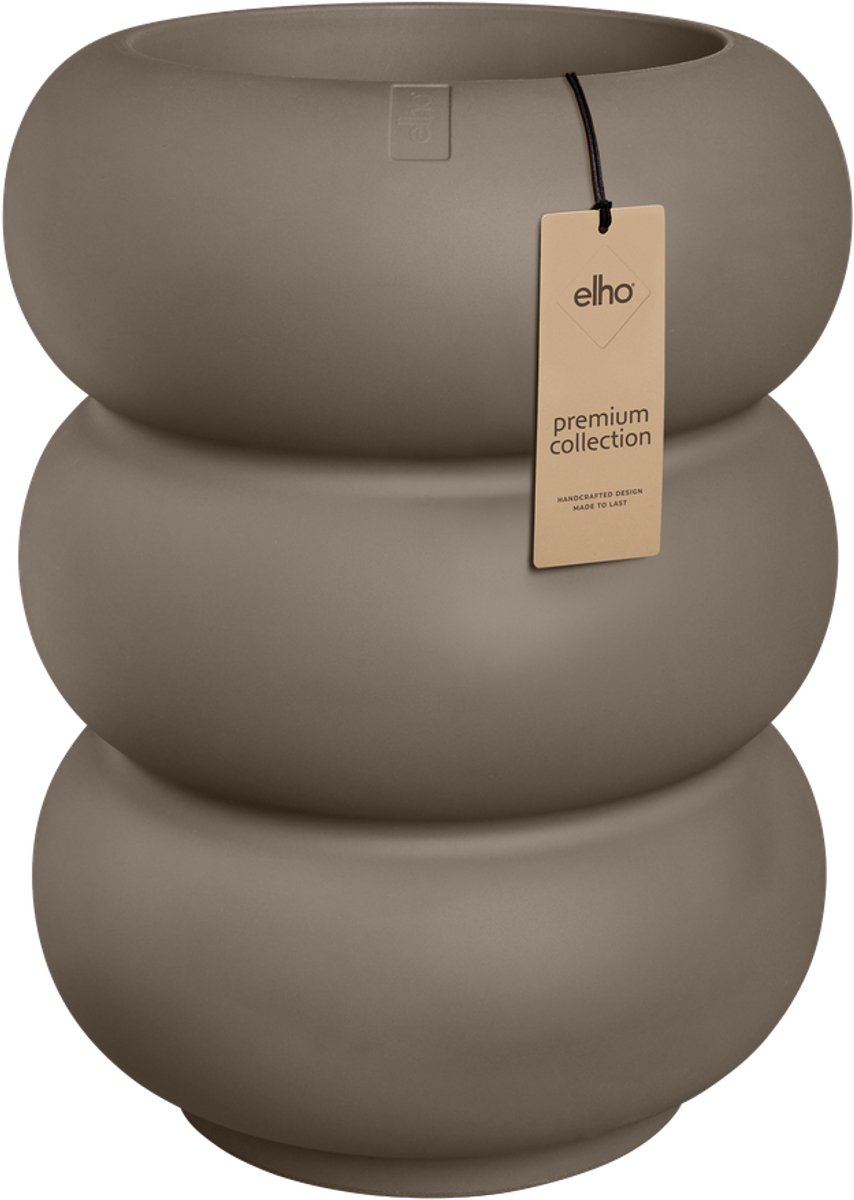 Elho Amber Roll High 43 - Bloempot voor Binnen & Buiten - 100% Gerecycled Plastic - Ø 43 x H 58 cm - Burnt umber