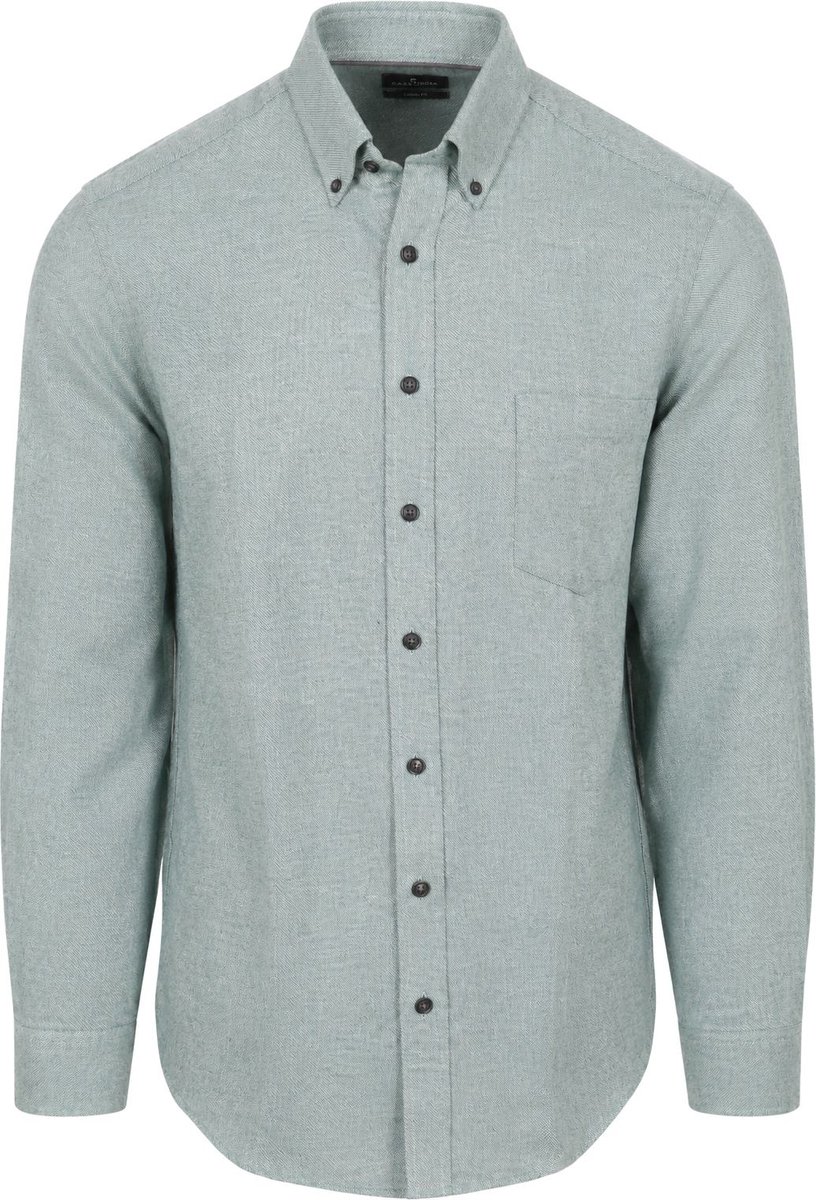 CASA MODA Sport casual fit overhemd - structuur - groenblauw