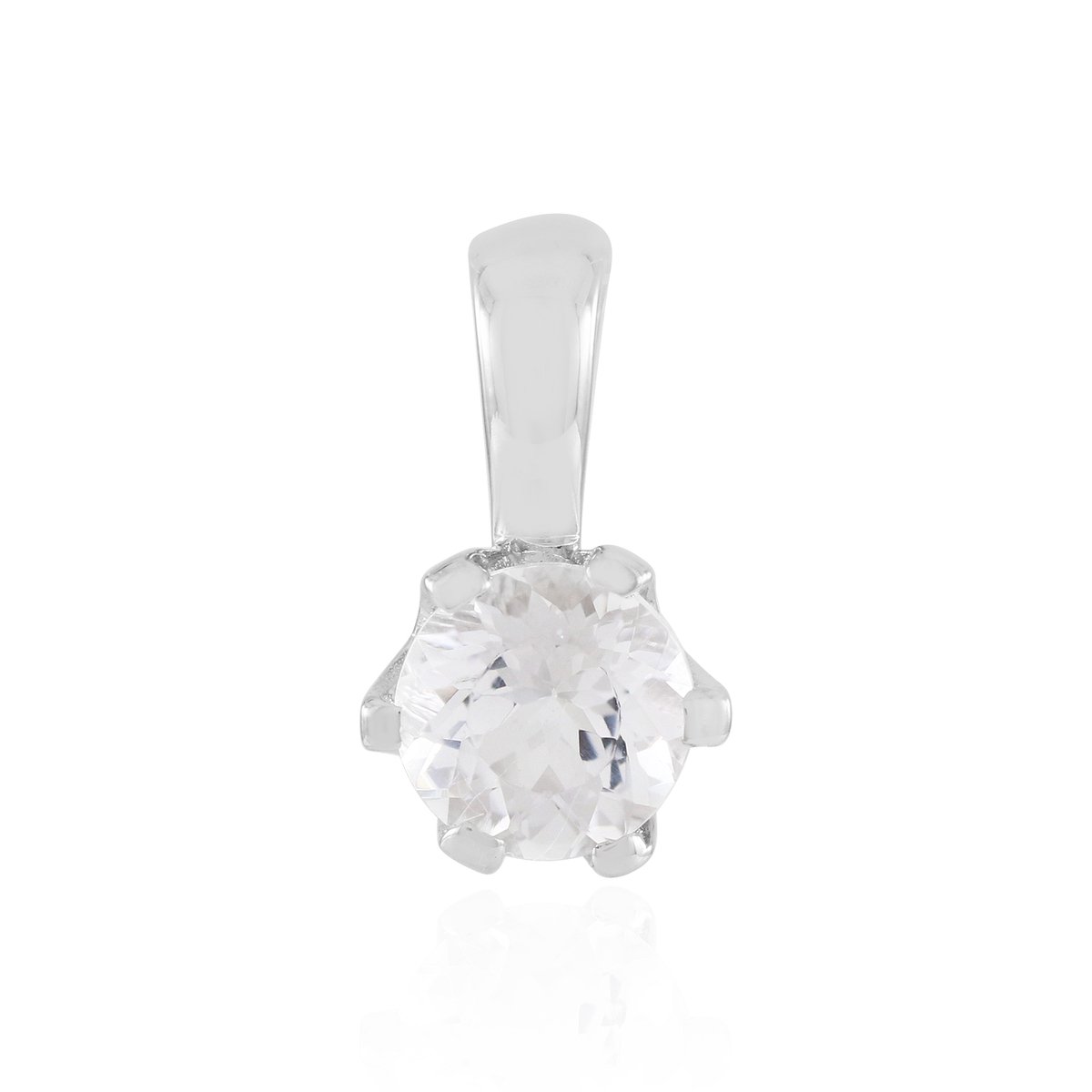 Cavill - Zilveren Hanger met Ronde Danburiet 0,78 ct - 925 Sterling Zilver met Platina Afwerking - Tijdloos & Elegant Mexicaans Edelsteen Sieraad