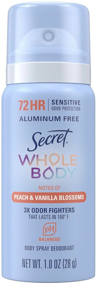 Secret Whole Body Deodorant Spray Travel Size