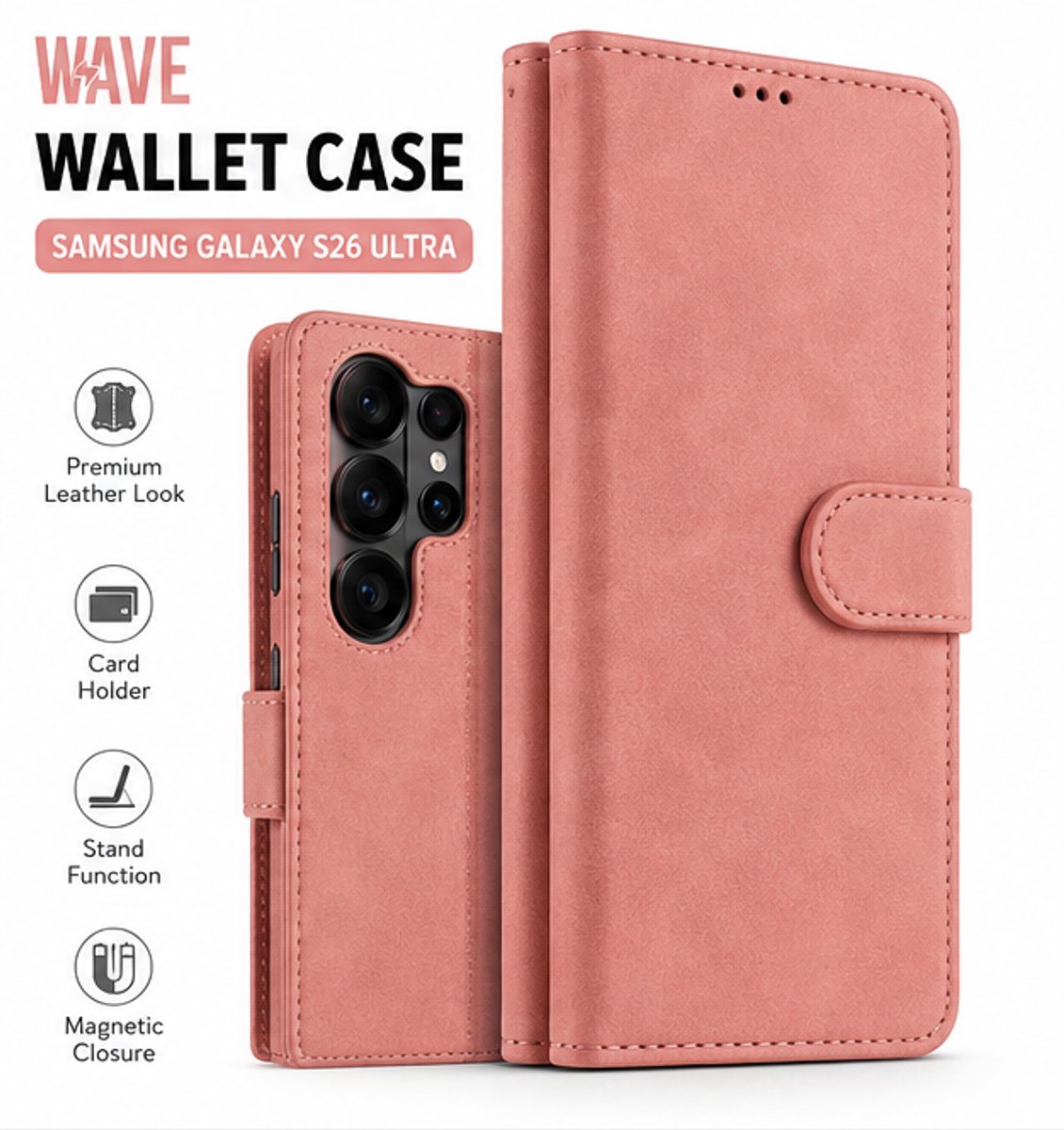 Wallet Case Samsung Galaxy S26 Ultra - Book Case - Roze