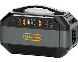 FlashFish P56 Draagbare Energiecentrale - 300W - 288.6Wh Accu - 9 Verkooppunten - Zwart