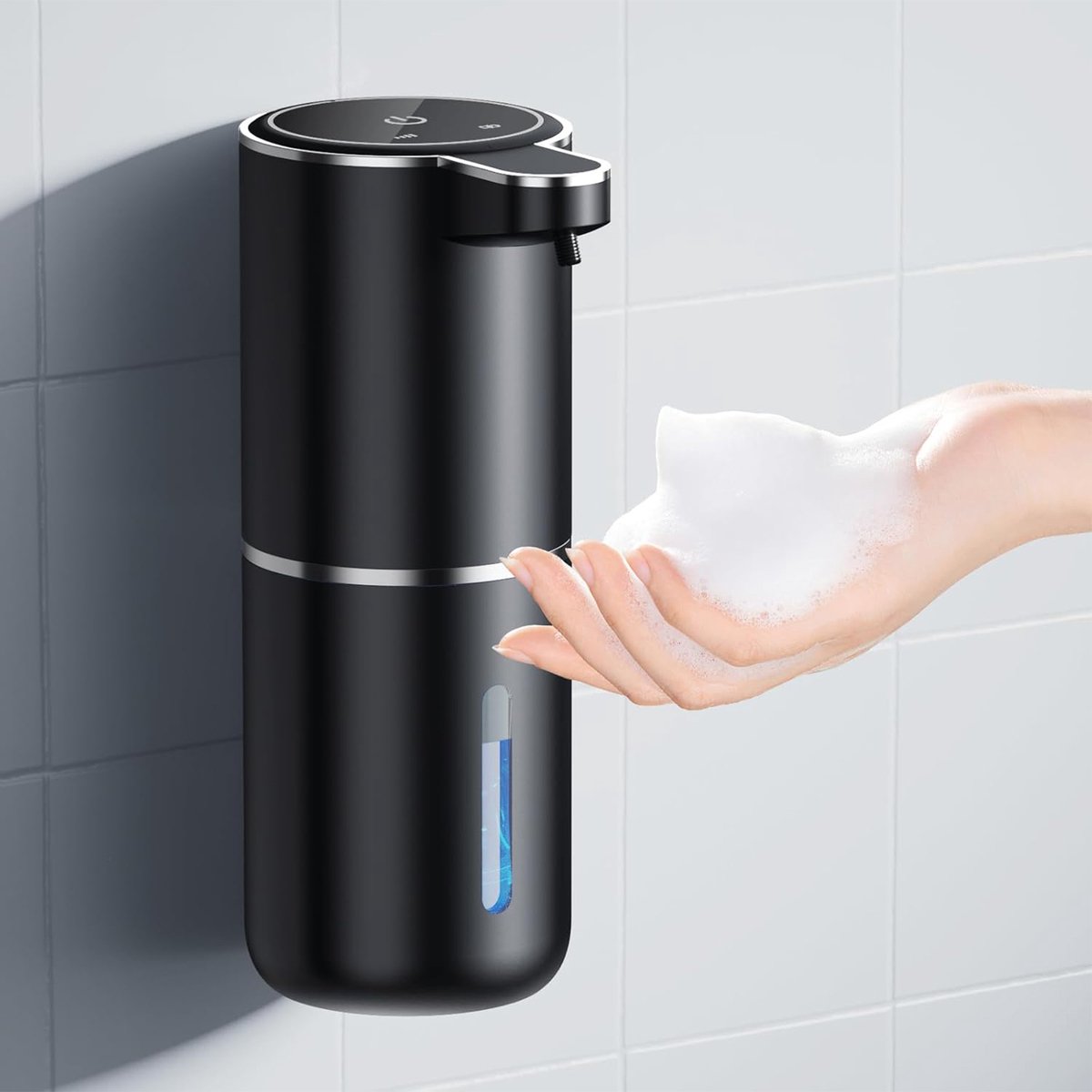 REDOM Zeepdispenser 400 ml – Automatische Handzeepdispenser met Infraroodsensor – Navulbaar – Oplaadbaar – IPX5 Waterdicht – Badkamer & Keuken – Zwart