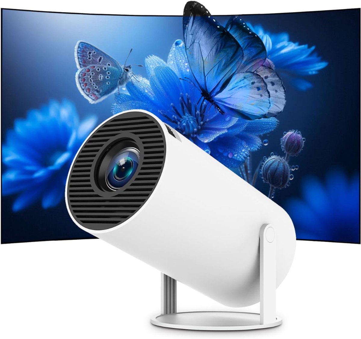 QUOVO® Draagbare beamer - Beamer - Projector - Mini Beamer - Wit - ‎17cm x 10cm x 17cm; 530 g