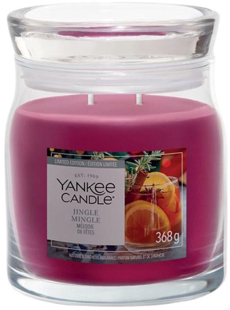 Yankee Candle Jingle Mingle Medium Jar - tot 50 branduren Rood