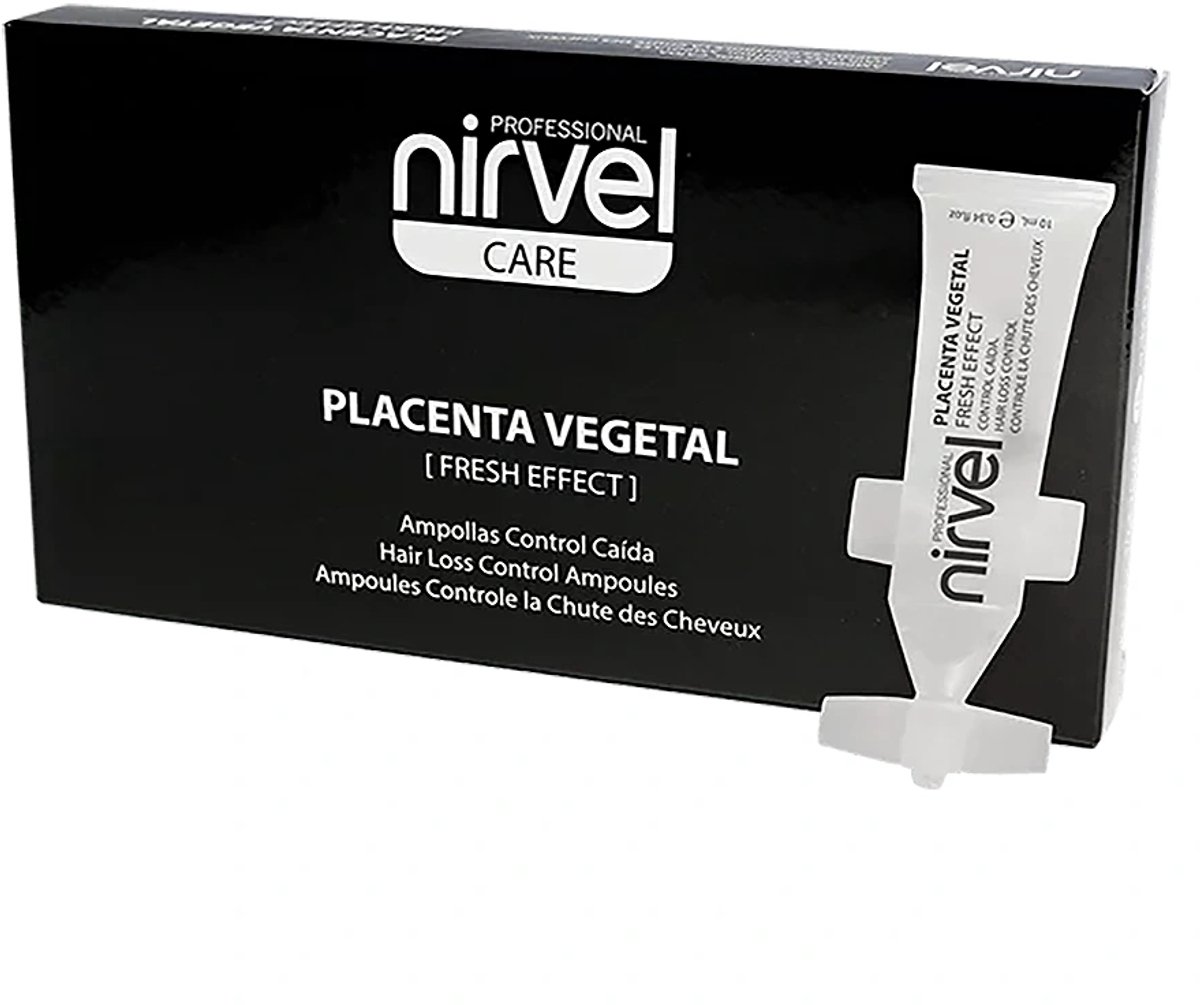 Nirvel Placenta Vegetal - Fresh Effect / haarverzorgingsampullen tegen haaruitval 10 x 10 ml