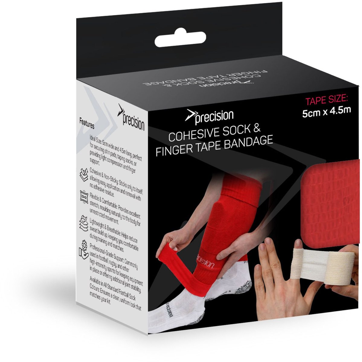 Precision Zelfklevende Sokkentape - Vingertape - 4.5 meter - geel