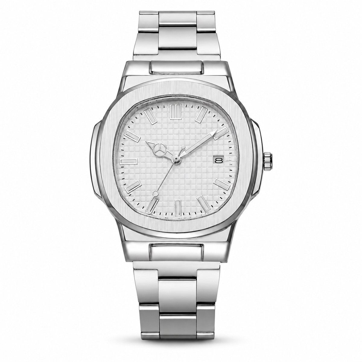 Oxford Zilverkleurig Metalen Herenhorloge met Witte Wijzerplaat