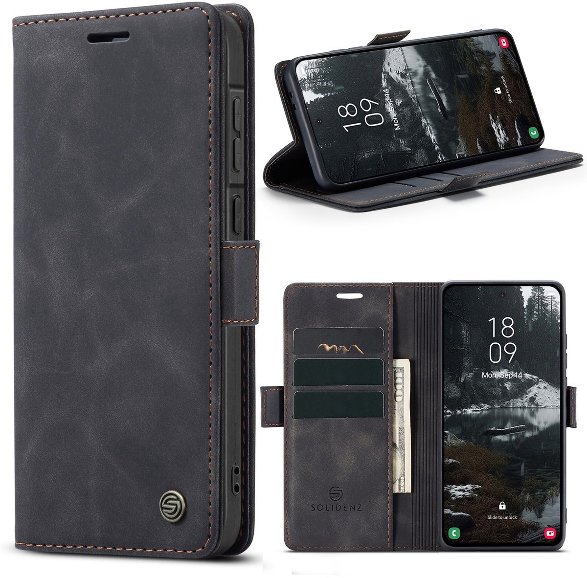 Multimedia & Accessoires Urban Bookcase Hoesje met Pasjeshouder geschikt voor Samsung Galaxy S26 – Zwart