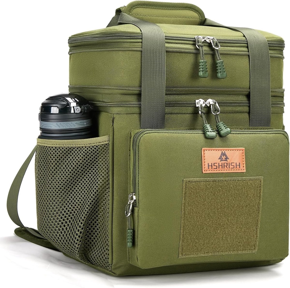 Koelrugtas - Legergroen - 15 Liter - Geïsoleerde Waterdichte Lunchtas met Dubbele Laag - Voor Mannen
